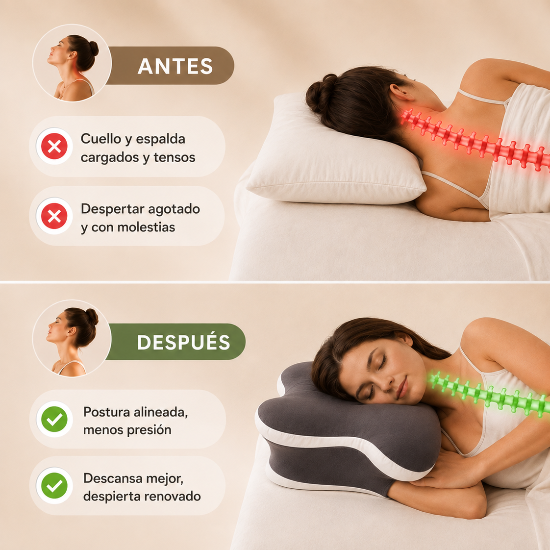 Almohada Ergonómica Viscoelástica Premium